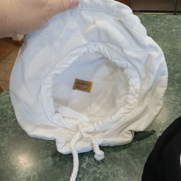 Scala Bucket Hats One Size White Black Sun Hat Beach Travel Drawstring Packable - Picture 7 of 12